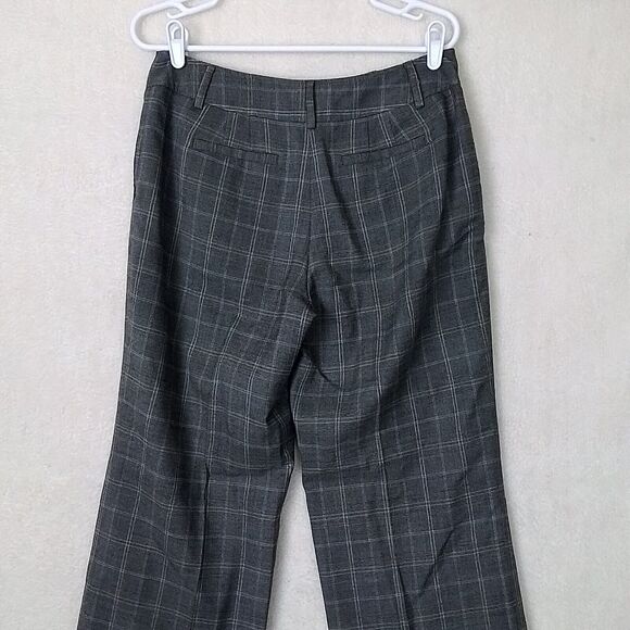 Ann Taylor Womens Pants Gray Plaid Career Slacks sz 6 Curvy Mid Rise Boot Cut - Picture 7 of 11
